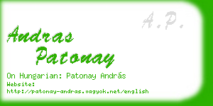 andras patonay business card