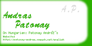 andras patonay business card
